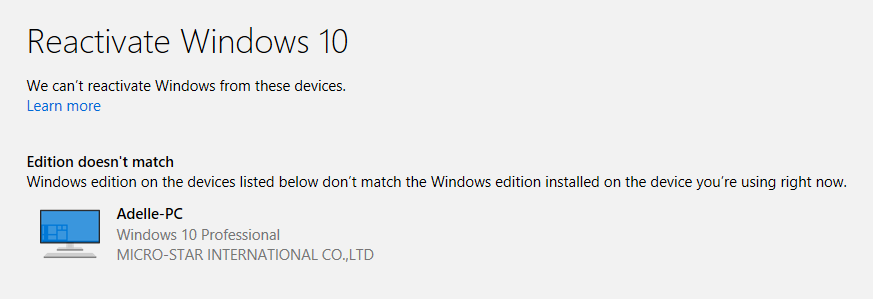 Windows 10 Activation error after clean install - Microsoft Q&A
