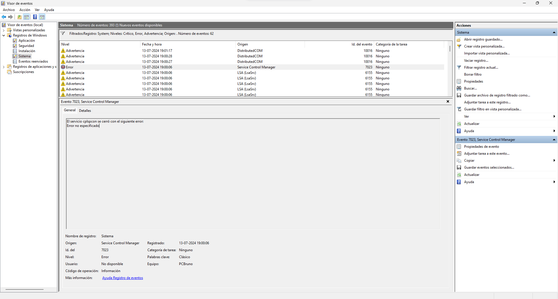 BSOD: CRITICAL_PROCESS_DIED. El servicio cplspcon se cerró con el ...
