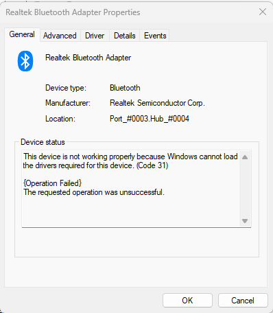 Realtek Bluetooth Adapter Broken after recommended Windows 11 23h2 ...