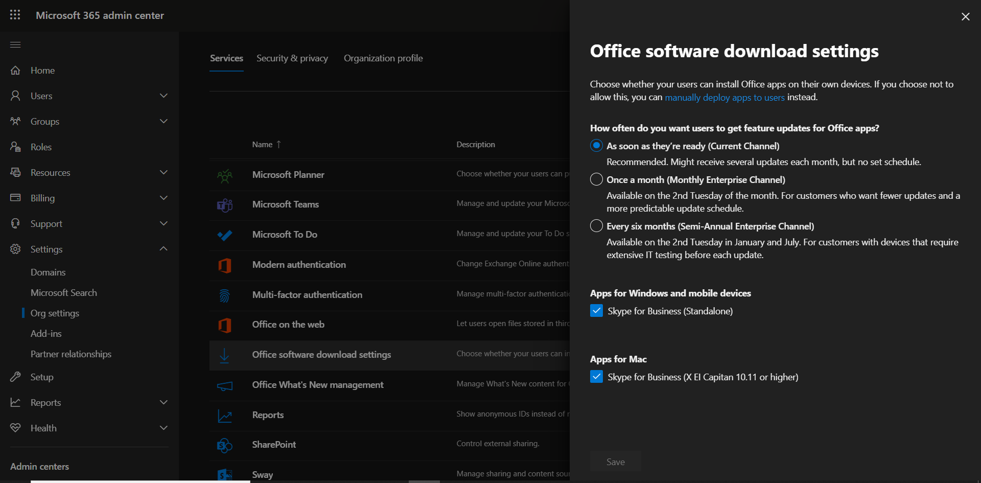 Office‎ software download settings: office download options not listed ...