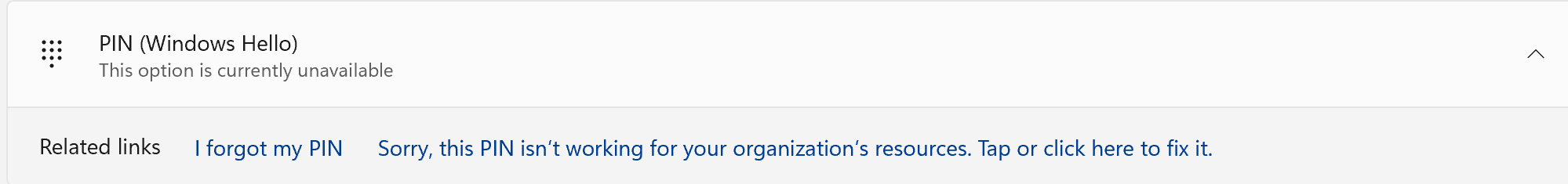 can t change my microsoft pin