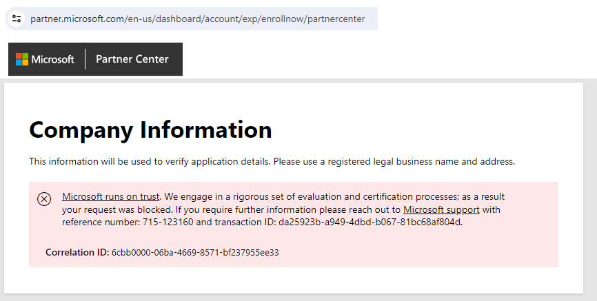 Unable to sign up for the Microsoft AI Cloud Partner Program ...