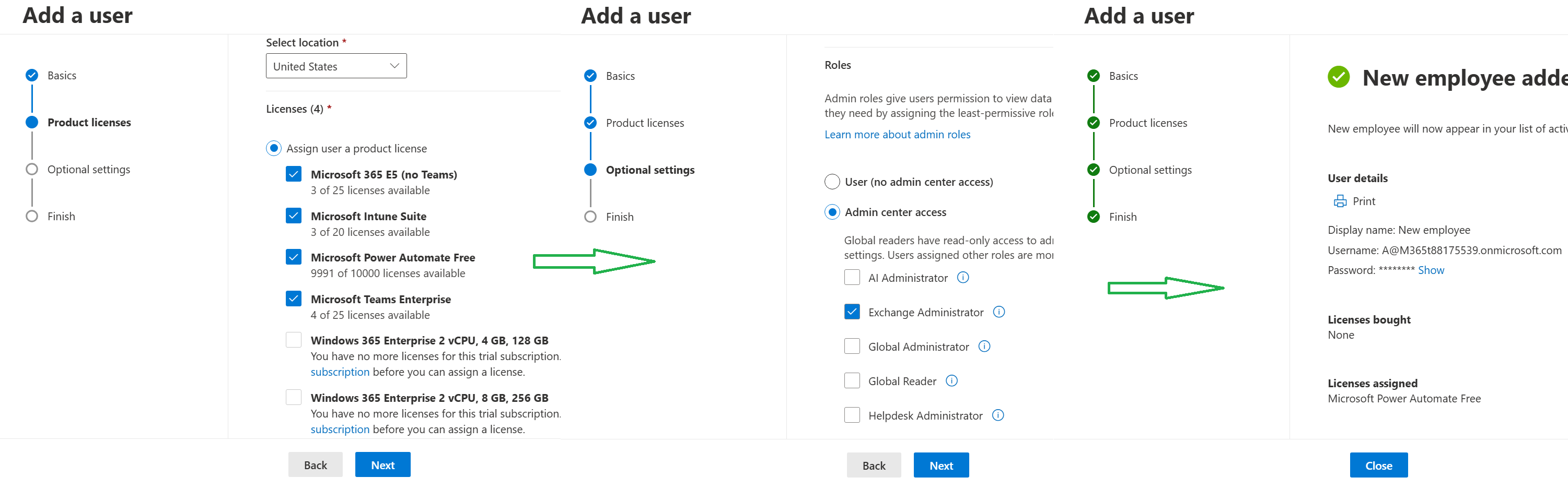 How to add a new employee user and assign permissions in Microsoft 365 ...