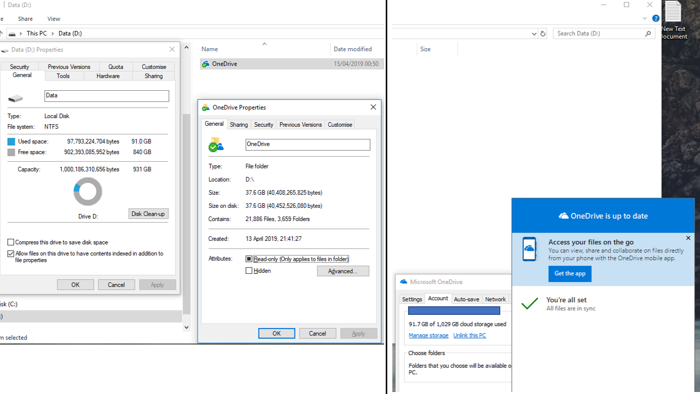 Properties of Onedrive folder shows incorrect size - Microsoft Q&A