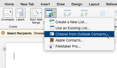 How does one get the WORD address block on a MAC - Microsoft Q&A