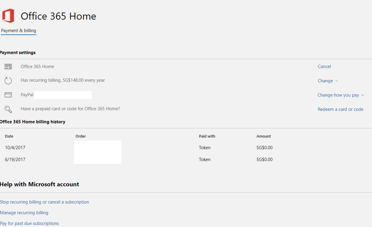 Missing Share Office 365 Home Subscription Button - Microsoft Q&A