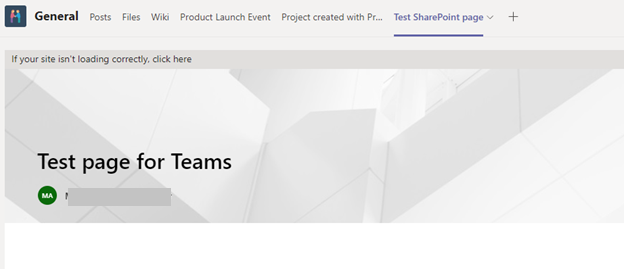 My Sharepoint page in teams disappeared - Microsoft Q&A