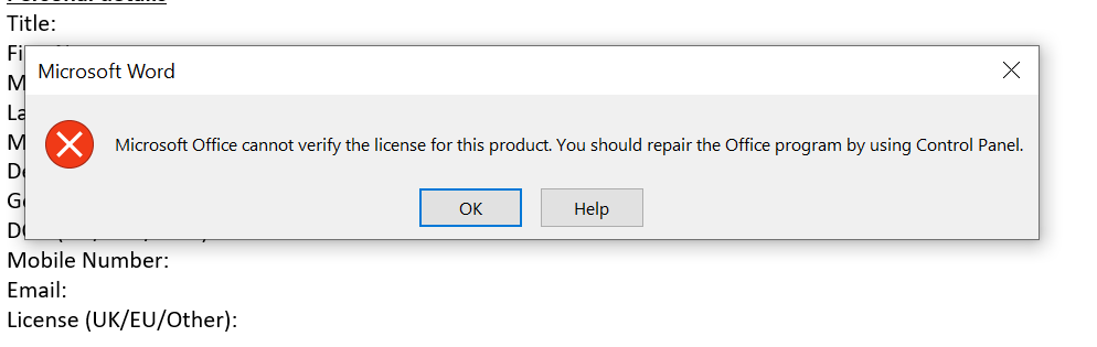 how dó i resólved this problem. micrósoft office cannot verify this ...