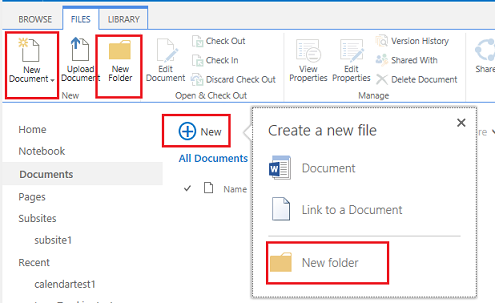 Option to create new folder in Sharepoint library disappeared ...