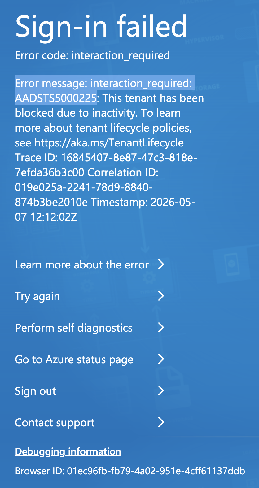 How to reactive my azure account? occurring 