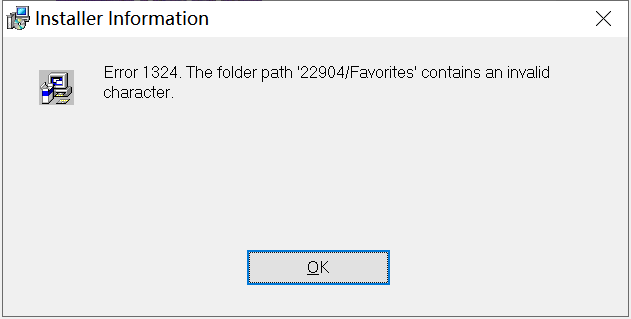 windows installer clean up 安装提示错误1324，文件夹路径包含