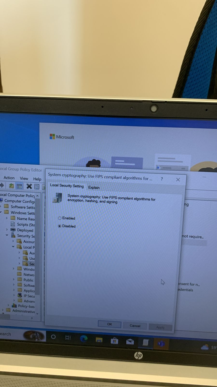 no puedo crear un pin para bitlocker, me sale el mensaje de error ...