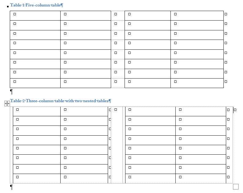 How to remove empty paragraph before a table after a column break ...