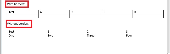 Word Online make table invisible - Microsoft Q&A