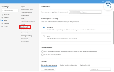 Where is the Outlook Junk Email filter - Microsoft Q&A