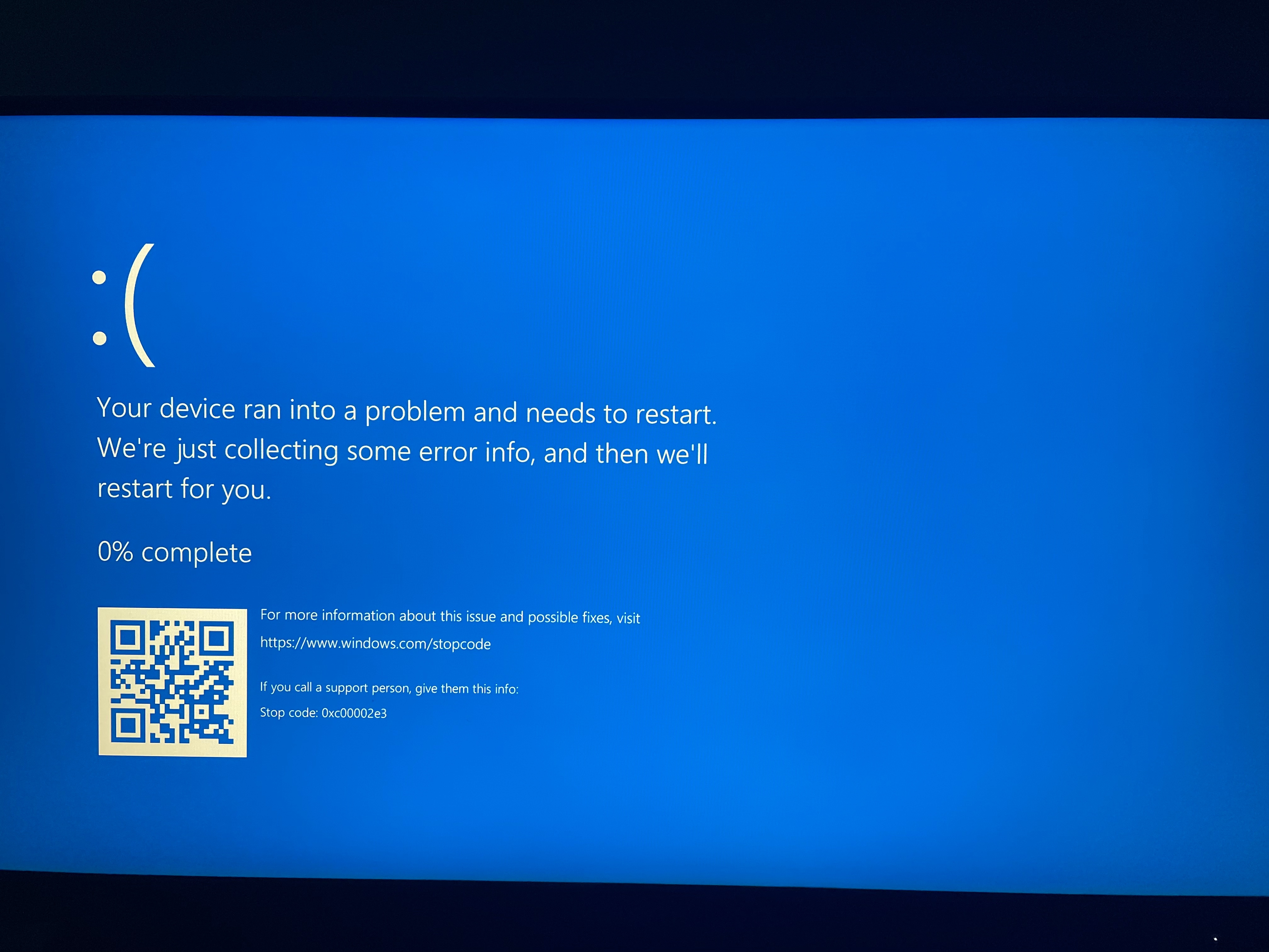 Blue screen when hard resetting my pc - Microsoft Q&A