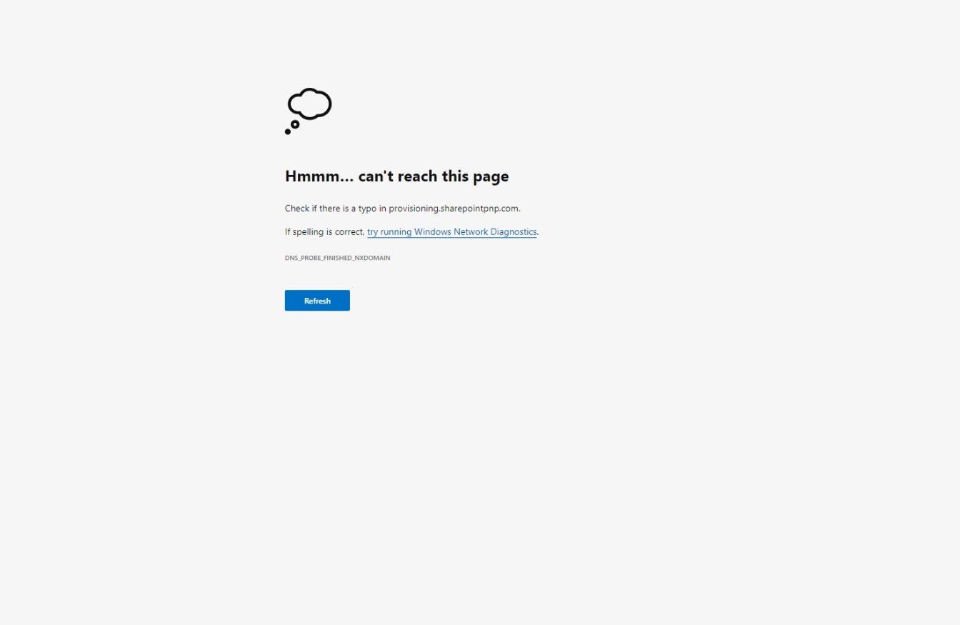 Hmmm… can't reach this page - Microsoft Q&A