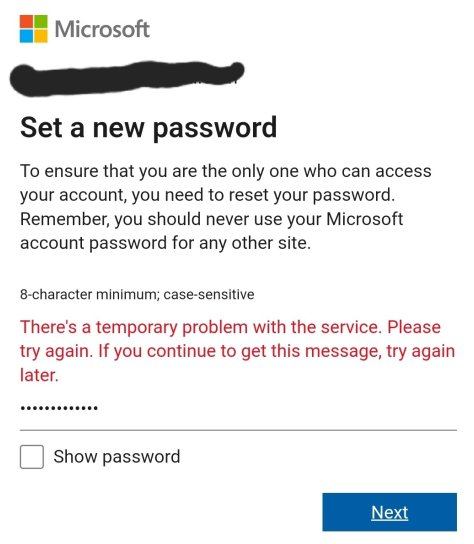 Unable to reset password for my main account - Microsoft Q&A