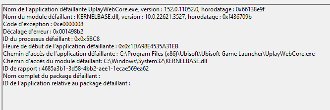 Evenement 1000, Application error - Microsoft Q&A