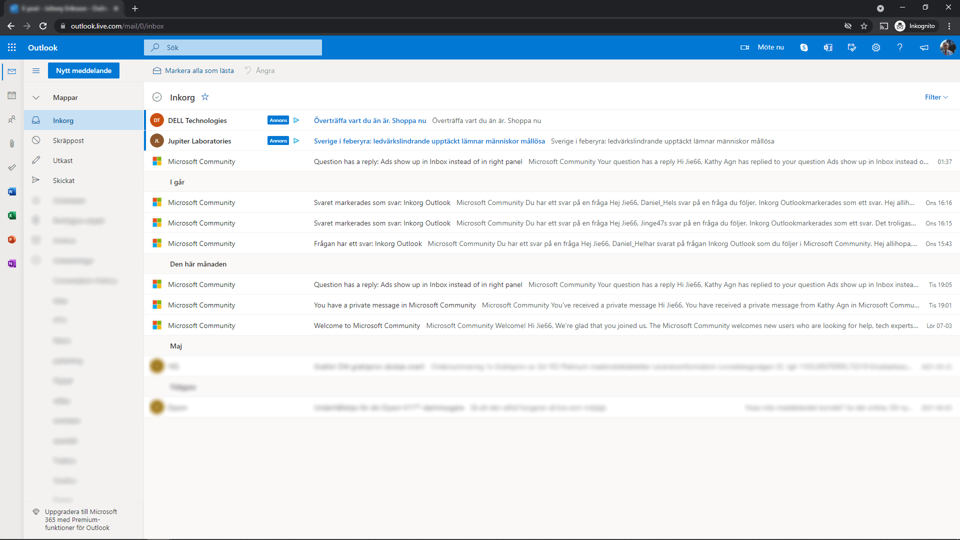 Ads show up in Inbox instead of in right panel - Microsoft Q&A