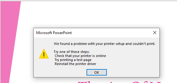 Can not Print Power Point Slides from Office 2016. - Microsoft Q&A