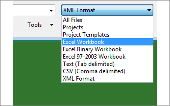 Select which Excel workbook to open for data