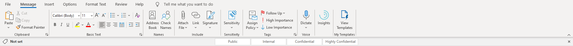 Show Bar not Displayed under Sensitivity Button - Microsoft Q&A