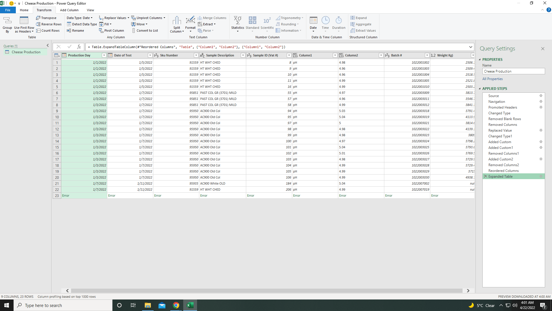 Power Query error during table expansion - Microsoft Q&A