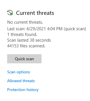 Microsoft Defender Scans Say One Threat Found And Took Action But I ...