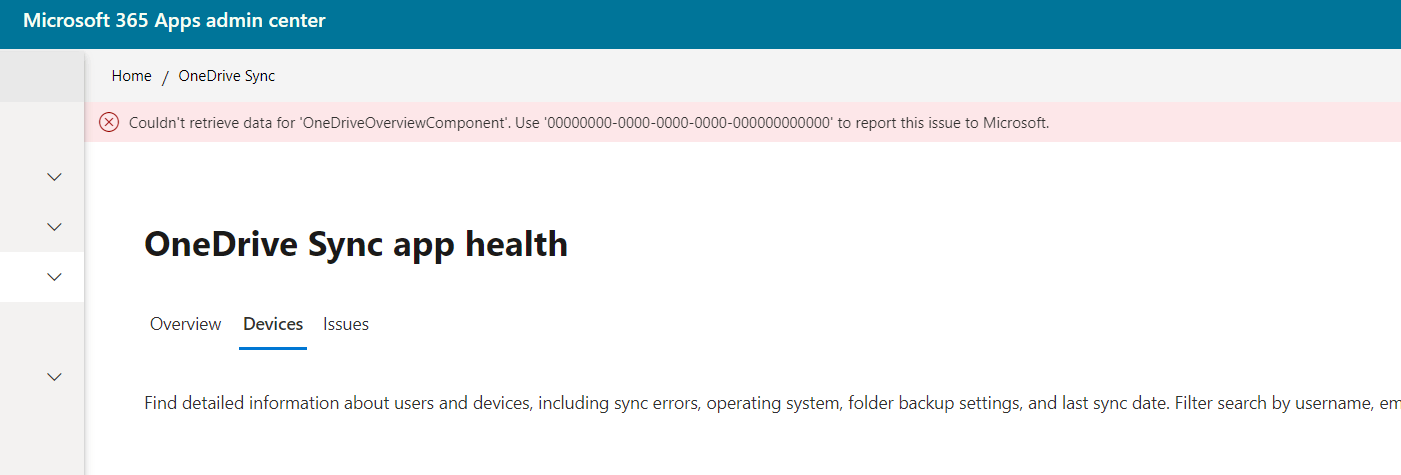 One drive sync report not working - Microsoft Q&A