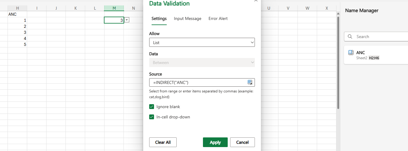 I cannot seem to get the indirect function to work on the excel ...