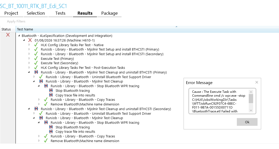 Windows 11 25H2 HLK run Bluetooth - 4LeSpecification (Development and ...