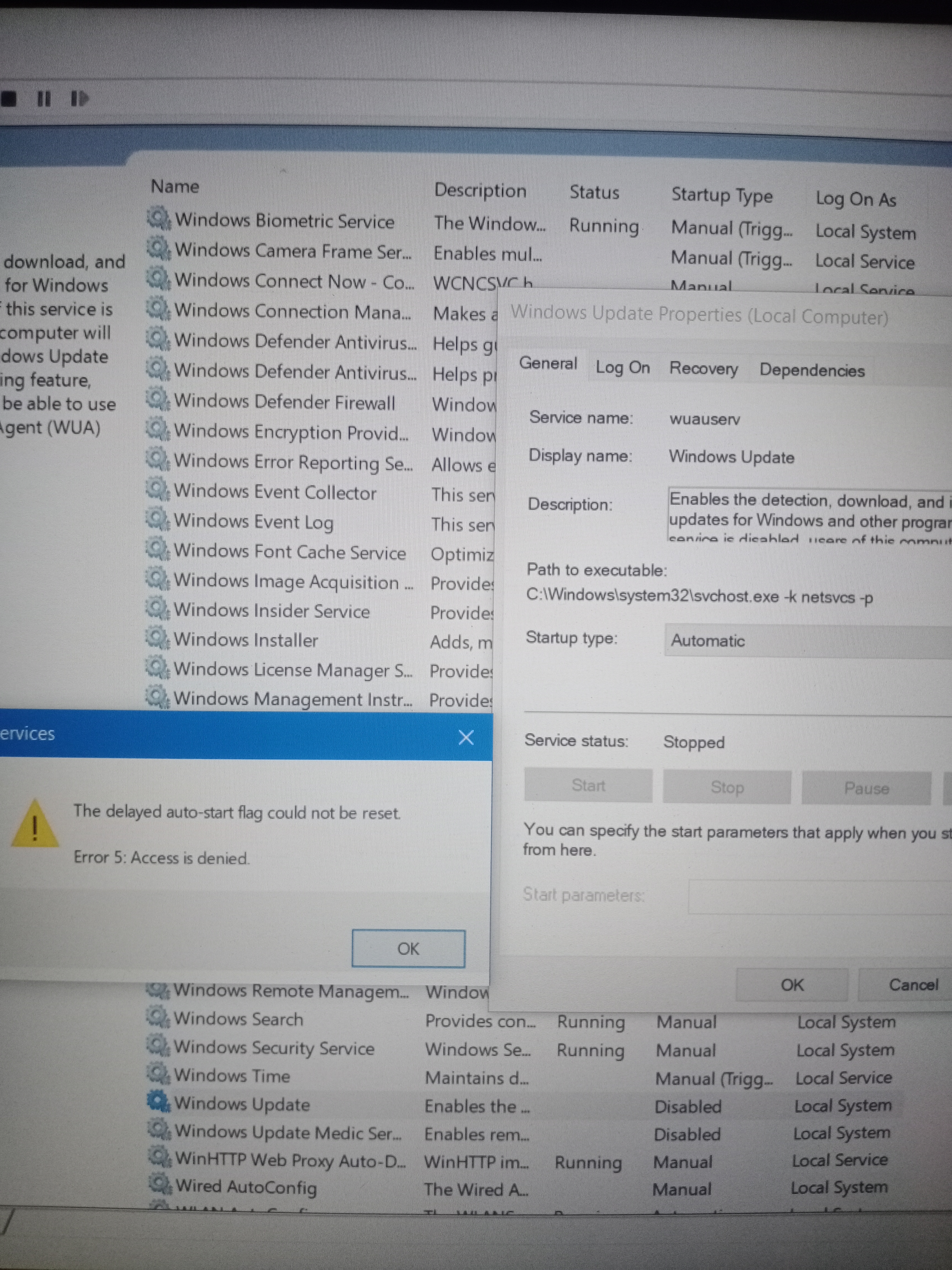Windows Update service is not starting - Microsoft Q&A