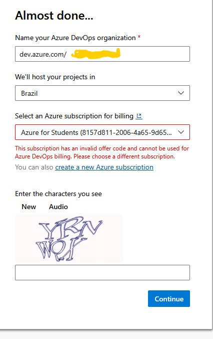 How can I complete the Azure DevOps Pipeline course if my student ...