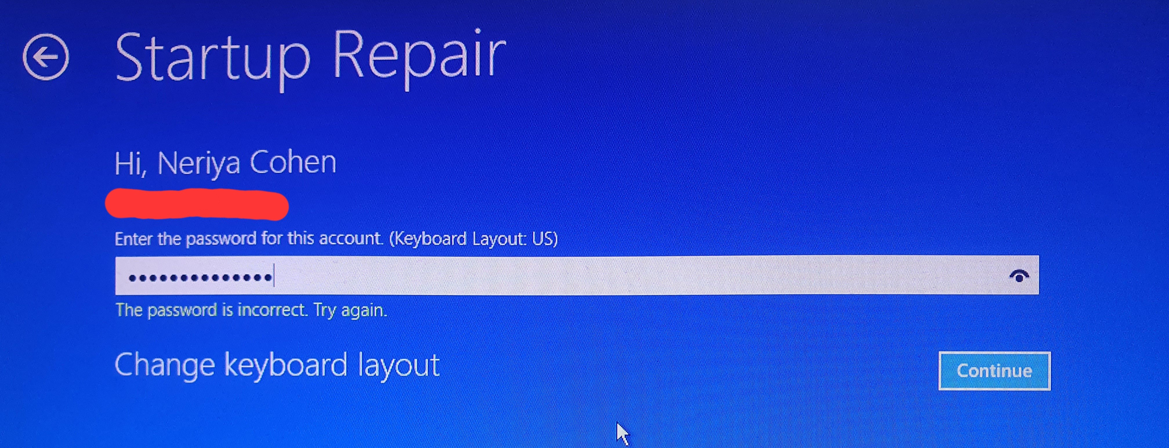 Troubleshoot menu won't accept my user password - Microsoft Q&A