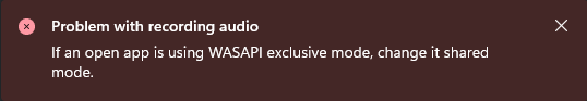 wasapi error