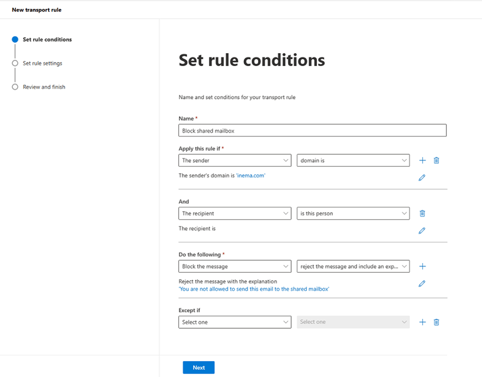 How to block a domain from emailing a certain mailbox - Microsoft Q&A