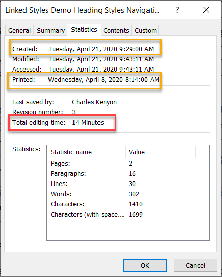 Microsoft Word metadata - Microsoft Q&A