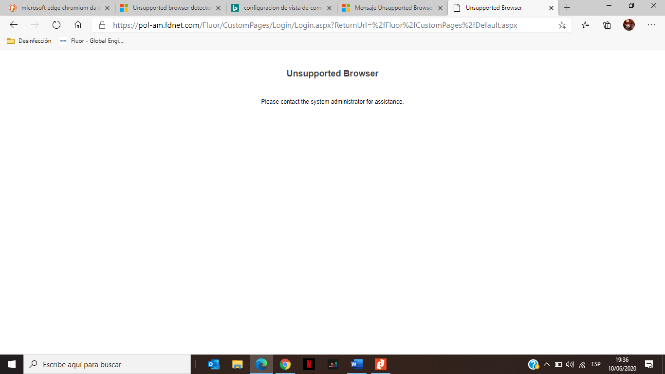 Mensaje “Unsupported Browser” ≈ Microsoft Edge - Microsoft Q&A