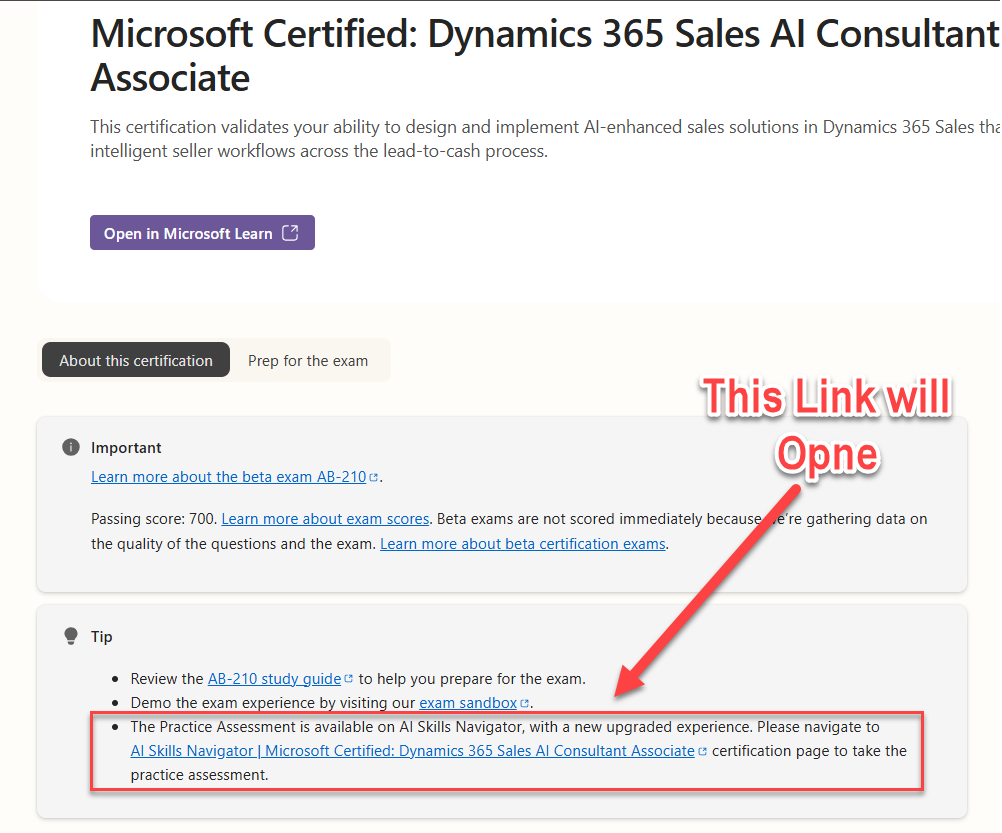 Dynamics 365 Sales AI Consultant Associate – New Exam Practice Page Not ...