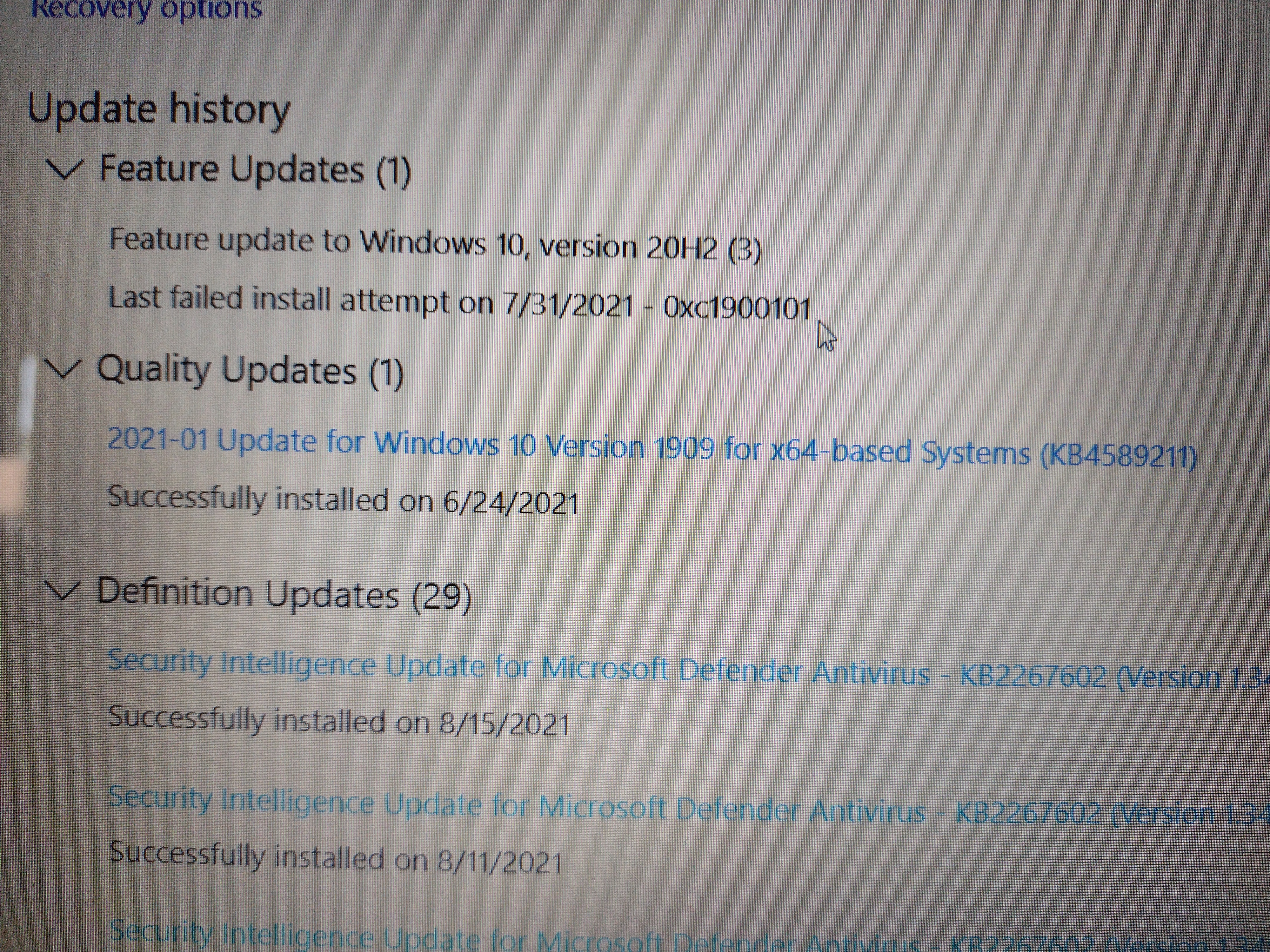 Windows Update - Your device is missing important security and quality ...