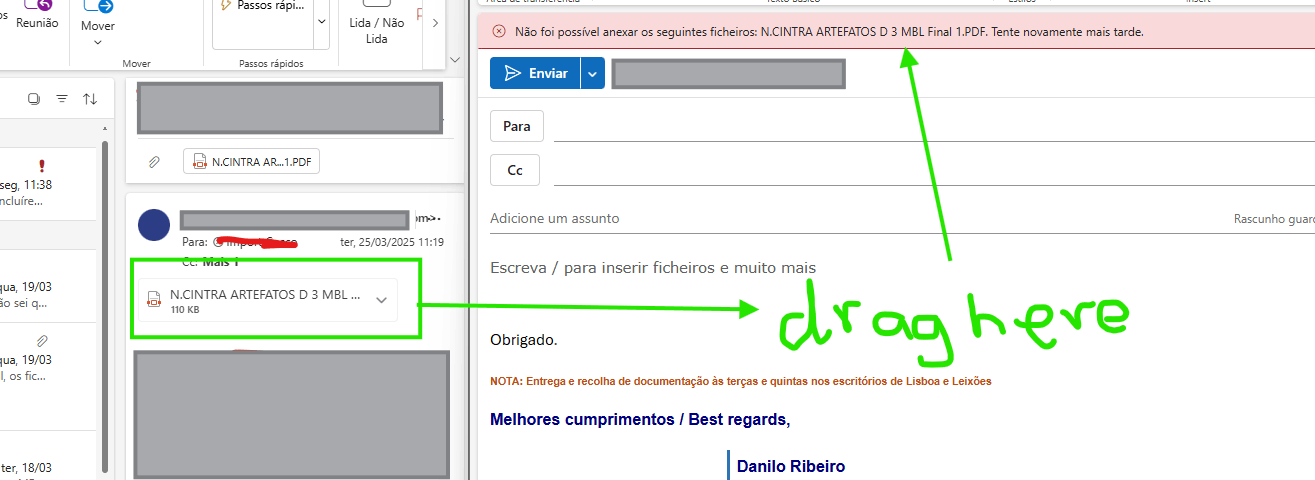 ERROR - Drag the document to another conversation - Microsoft Q&A