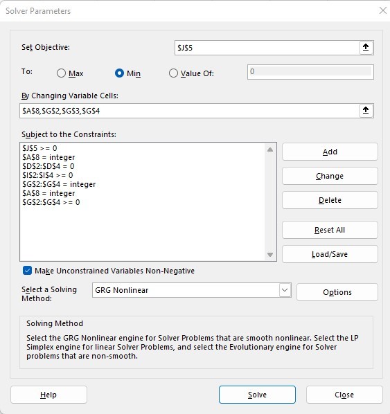 Using Solver to optimize build plan to minimize inventory, but also ...