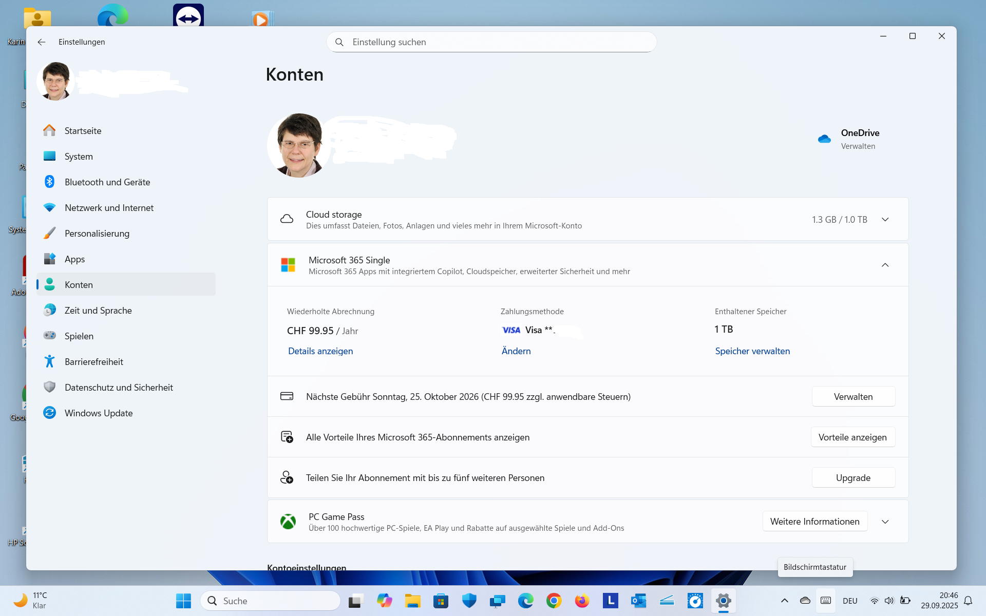Microsoft 365 Lenovo blau zeigt Aoverlängerung an