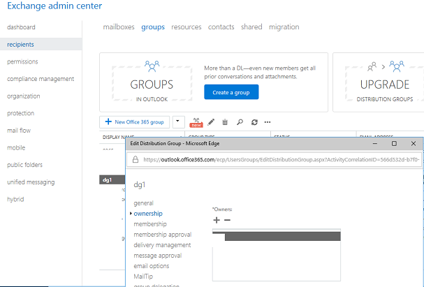 Distribution Group owners unable to modify members via Outlook ...