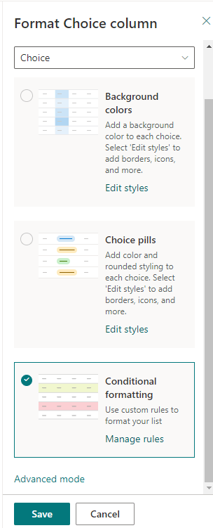 Lists column won't display pill colour editing - Microsoft Q&A