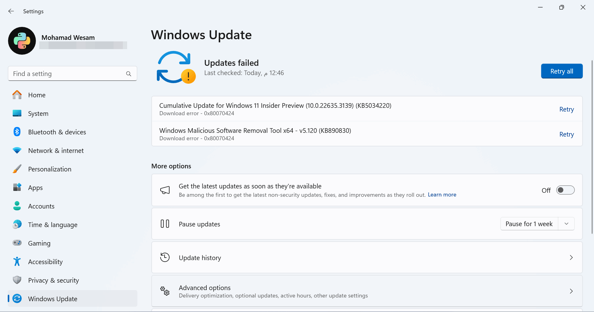 Windows Update / Update service is missing - Windows 11 Pro - Microsoft Q&A
