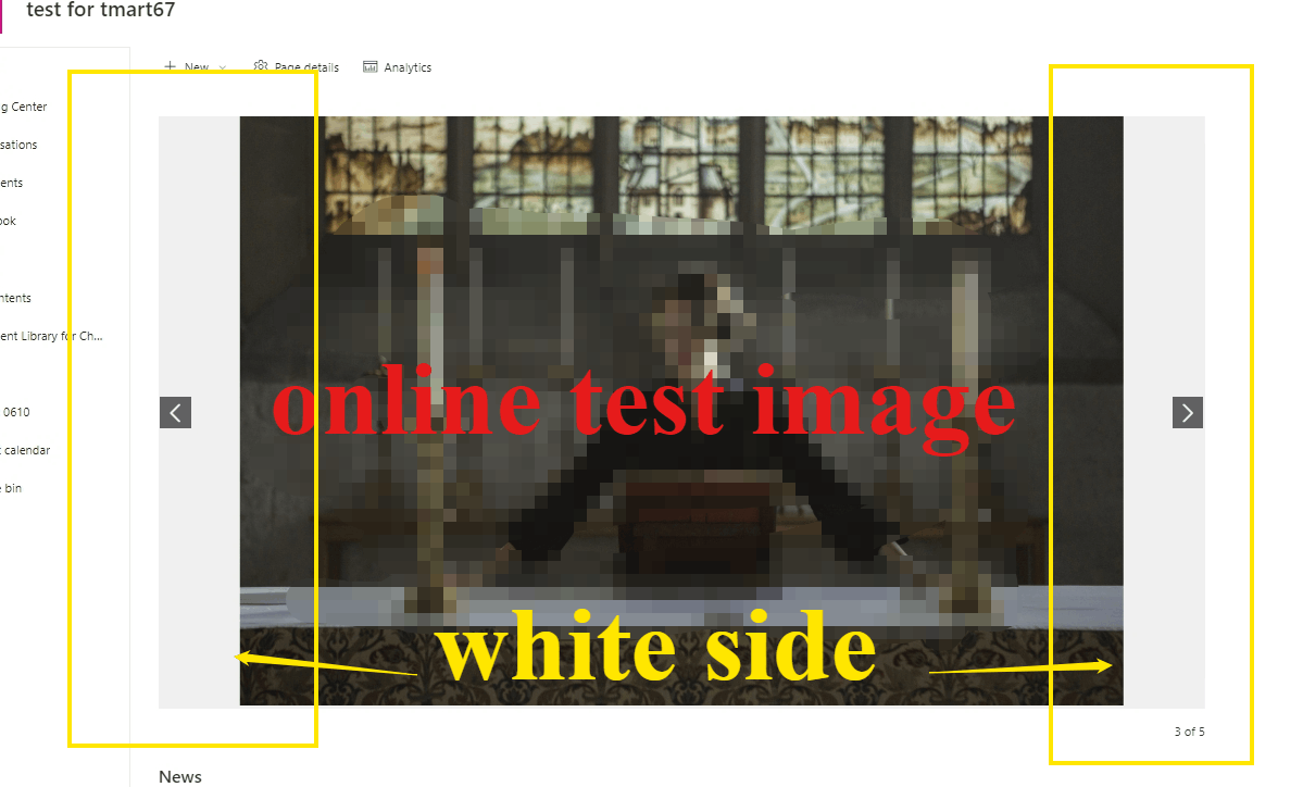 SharePoint- Carrousel feature images show up with white columns on ...