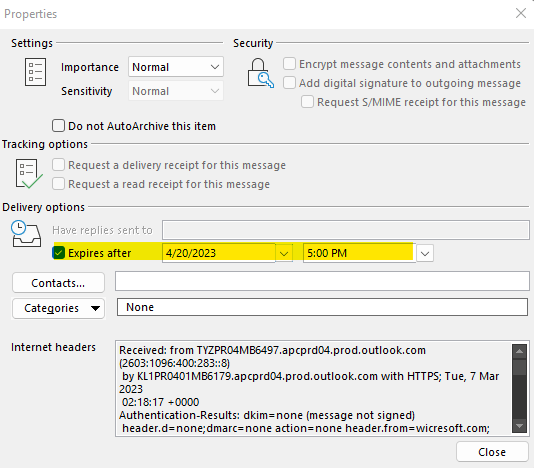 Outlook Email Retention Policy Expiry Date vs File Properties Expiry vs ...