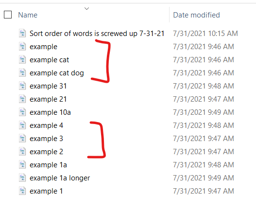 File explorer sorting Wrong - Microsoft Q&A